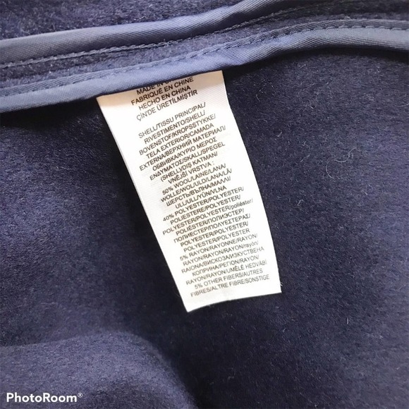 Lauren Ralph Lauren navy wool blend longline coat - Picture 7 of 8